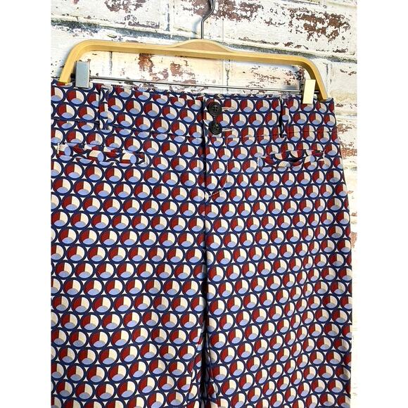 Anthropologie | Cartonnier Geometric Printed Cotton Blend Charlie Ankle Pants - Picture 4 of 9
